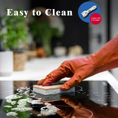 Karinear Built-in Induction Cooktop with 4 Burners with Plug, Touch Control, Timer Safety Lock, 3500W.