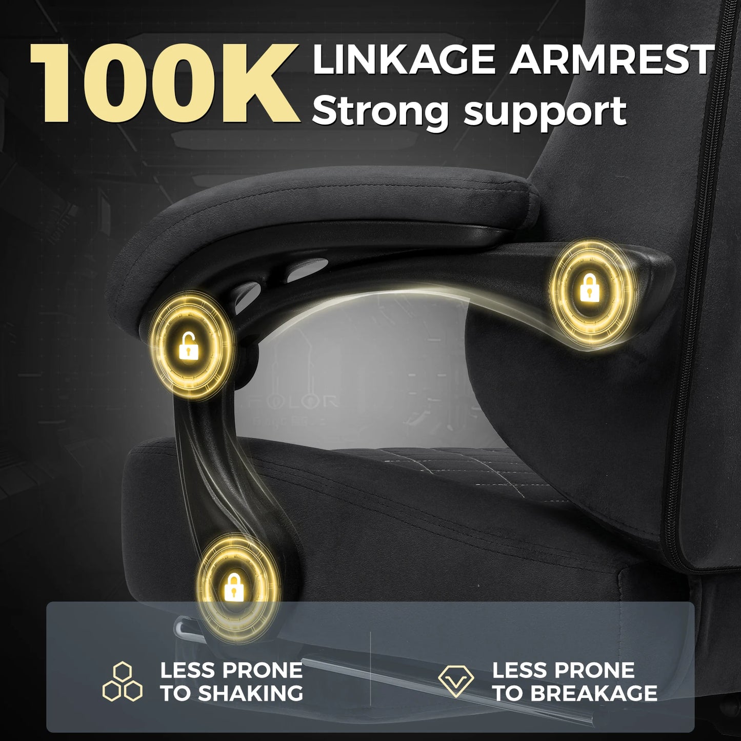 GTPLAYER Gaming Stuhl Stoff Gaming Chair Ergonomisch Bürostuh PC Stuhl, Verstellbarer und Drehbarer Schreibtischstuh