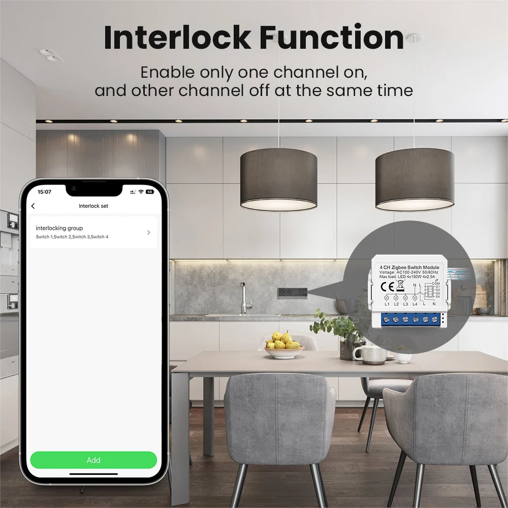 AVATTO Tuya WiFi Zigbee Smart Lichtschaltermodul, Neutralleiter/Keine Neutralleitersteuerung DIY Breaker Arbeit für Alexa, Google Home.