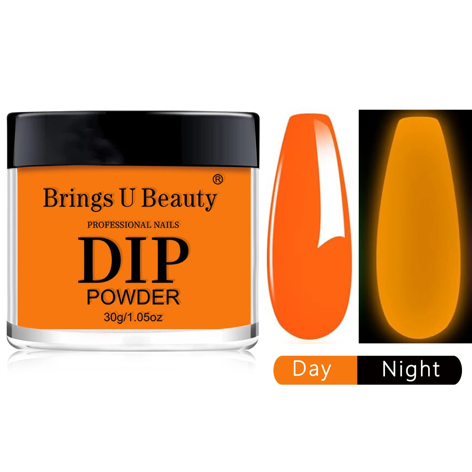 30g Luminous Nail Art Powder Halloween Dipping Powder Pink Pumpkin Orange Glow In Dark Phosphor Powder Party Manicure Salon DIY.