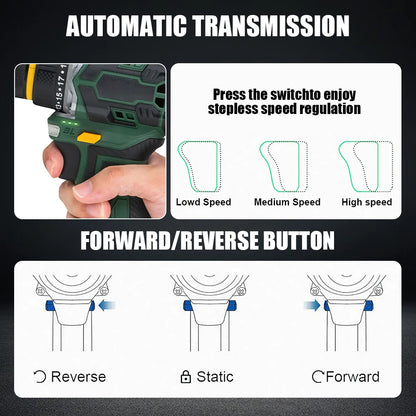 55N.M 10MM 23 + 1 Drehmoment Bürstenlosen Elektrischen Schlagbohrmaschine Metall Ratsche Chuck Akku-bohrschrauber Elektrische Schraubendreher DIY power Tools