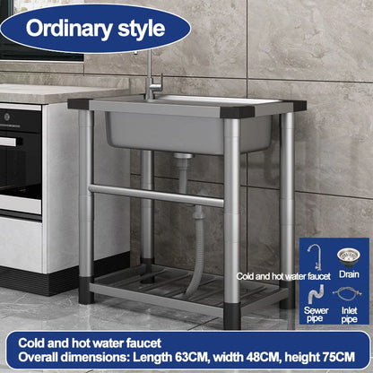 304 stainless steel sink, single-sink sink, household vegetable-washing sink, under-sink sink, large single sink, kitchen water