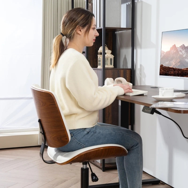Rosahqnda Home-Office-Stuhl, ergonomischer Computer-Schreibtischstuhl mit verstellbarer Höhe, drehbarer Lounge-Arbeitsstuhl