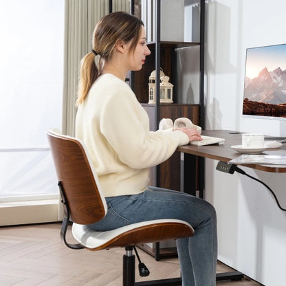 Rosahqnda Home-Office-Stuhl, ergonomischer Computer-Schreibtischstuhl mit verstellbarer Höhe, drehbarer Lounge-Arbeitsstuhl