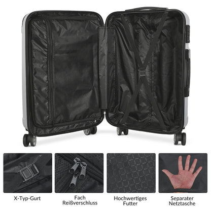 3-teiliges Reisekoffer-Set, abs Hartsc halen wagen mit Schloss, Griff gepäck mit Spinner rädern und Teleskop griff.
