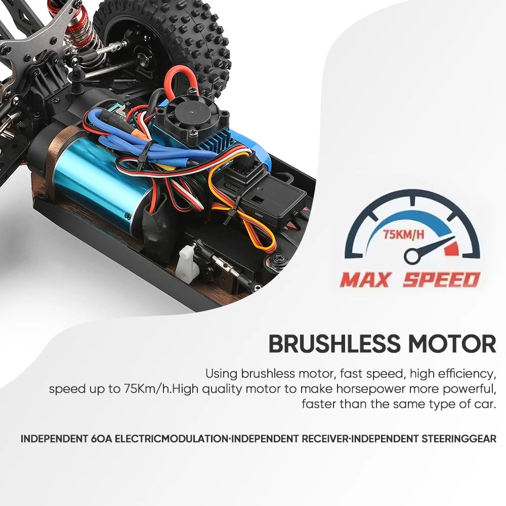 WLtoys 144010 144001 75KM/H 2.4G RC Car Brushless 4WD Electric High Speed Off-Road Remote Control Drift Toys for Children Racing.