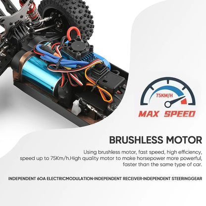 WLtoys 144010 144001 75KM/H 2.4G RC Car Brushless 4WD Electric High Speed Off-Road Remote Control Drift Toys for Children Racing.