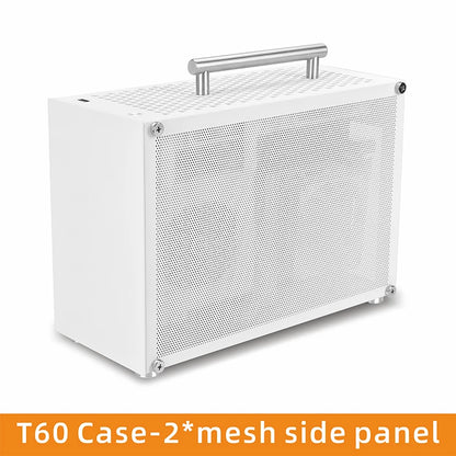 METALFISH T60 Mini ITX White Case 9L With Acrylic Or Mesh Side Panel and Portable Handle Support SFX PSU/300mm GPU/2*120mm Fan