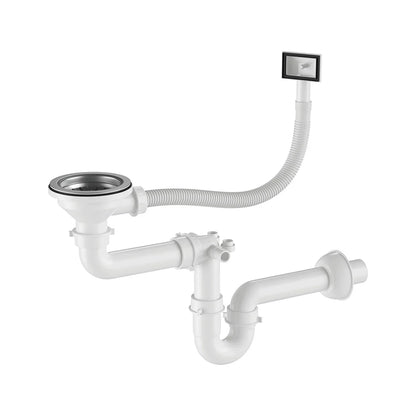 Graphitschwarzes Edelstahlspülbecken 46 x 45 cm – Einzelschüssel-Topmount – mit Abflusssatz, Überlauf und Zubehör