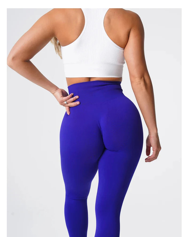 TKITK Solid Leggings Women Seamless Sports  Scrunch Bum Tights cycling shark pants Yoga shorts Gym navigation nv Workout wear.