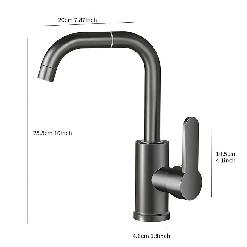 720° Swivel Spout Dual Use Kitchen Bathroom Faucet 360° Swivel Metal Finish Valve Core High Arc Spout Bathroom Accessories