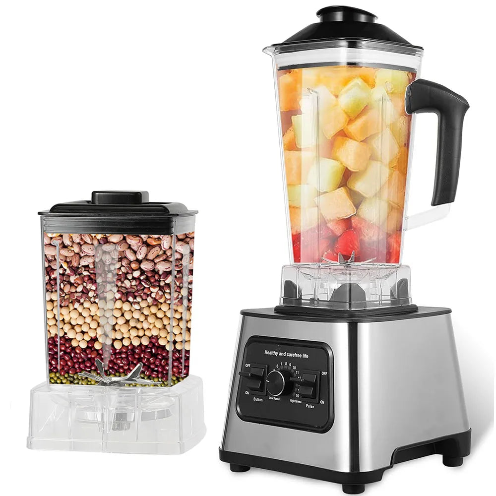 2-in-1 Powerful Blender Table Blenders Food Processor Ice Smoothies for Kitchen High Power Juicer Blender BPA Free.