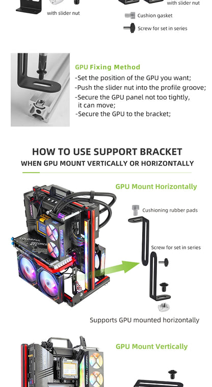 METALFISH BlockCase Aluminum Open Frame Case Support ATX/M-ATX Mainboard GPU Mount Horizontally 240 Water Cooler Gaming Cabinet.