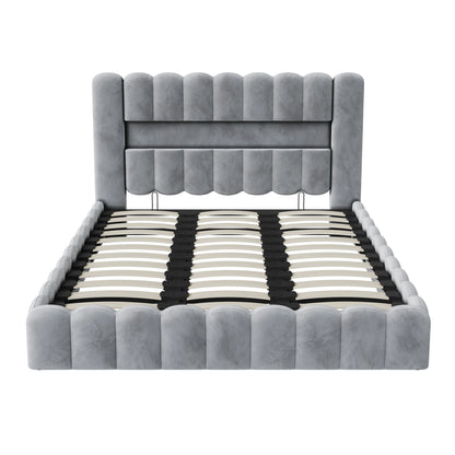 Rosahqnda Polsterbett 180 x 200 cm, gepolsterter Doppelbettrahmen mit Kopfteil für Schlafzimmer und Jugendzimmer, Lattenrost aus Holz