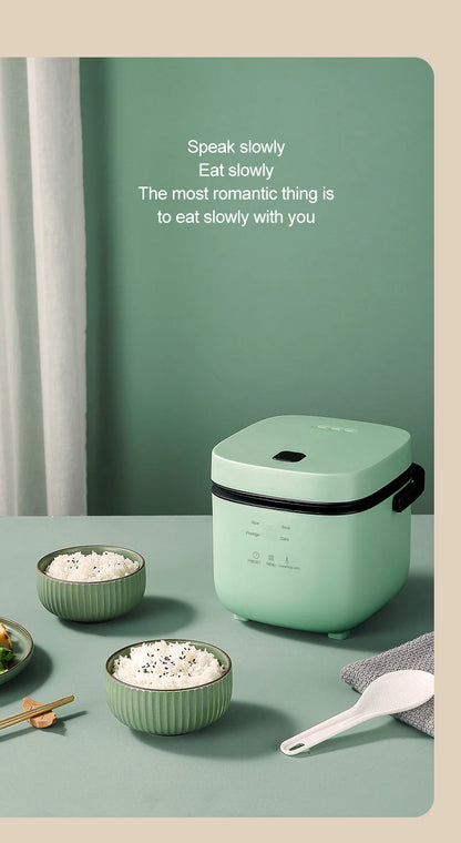 Mini Rice Cooker Automatic Household Kitchen Electric Cooking machine 1-2 People Food Warmer Steamer 1.2L Small Rice Cooker.