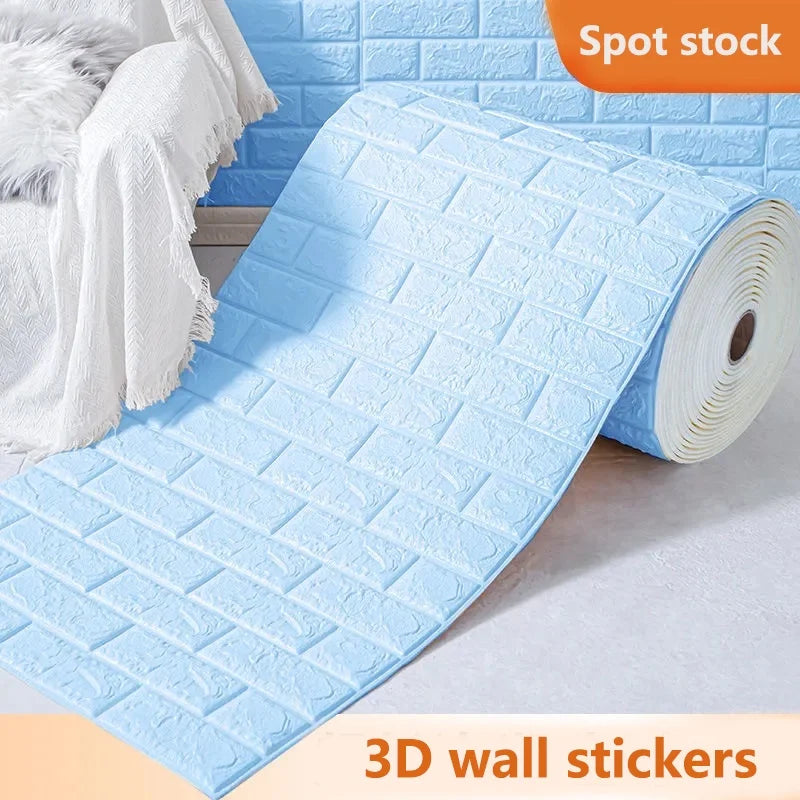 Retro Brick Pattern Room Decor PVC Home Decorations 3D Wallpaper Foam Wall Stickers DIY Self-adhesive 70cmX1m Renovation