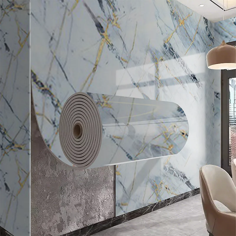 Marble imitation ceramic tile waterproof self-adhesive PVC wall sticker for living room kitchen bedroom decoration stickers