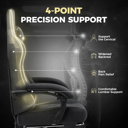 GTPLAYER Gaming Stuhl Stoff Gaming Chair Ergonomisch Bürostuh PC Stuhl, Verstellbarer und Drehbarer Schreibtischstuh