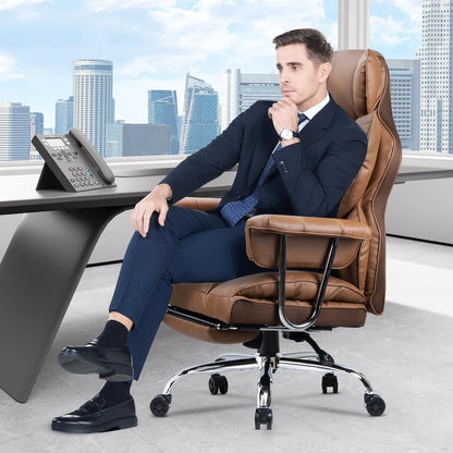 Desk Chairs Ergonomic Office Chair PU Leather Computer Chairs Adjustable Big High Back Executive Chair Swivel Chair
