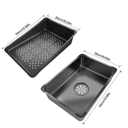 Seeiswork Edelstahl-Wasserfall-Küchenspüle, extra groß, Einzelschlitz, Digitalanzeige, multifunktionale Geschirrspülbecken, Tassenwascher