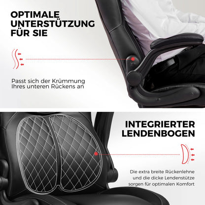 GTPLAYER Gaming Stuhl mit hochklappbarer Armlehne, Gamer Stuhl mit Schaukelfunktion, Ergonomischer Computer Gaming Stuhl