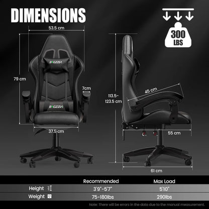 bigzzia Ergonomic Gaming Chair PC Chair Computer Chair Gaming Chair Breathable Office Chair with Cushion, Reclining Back Support