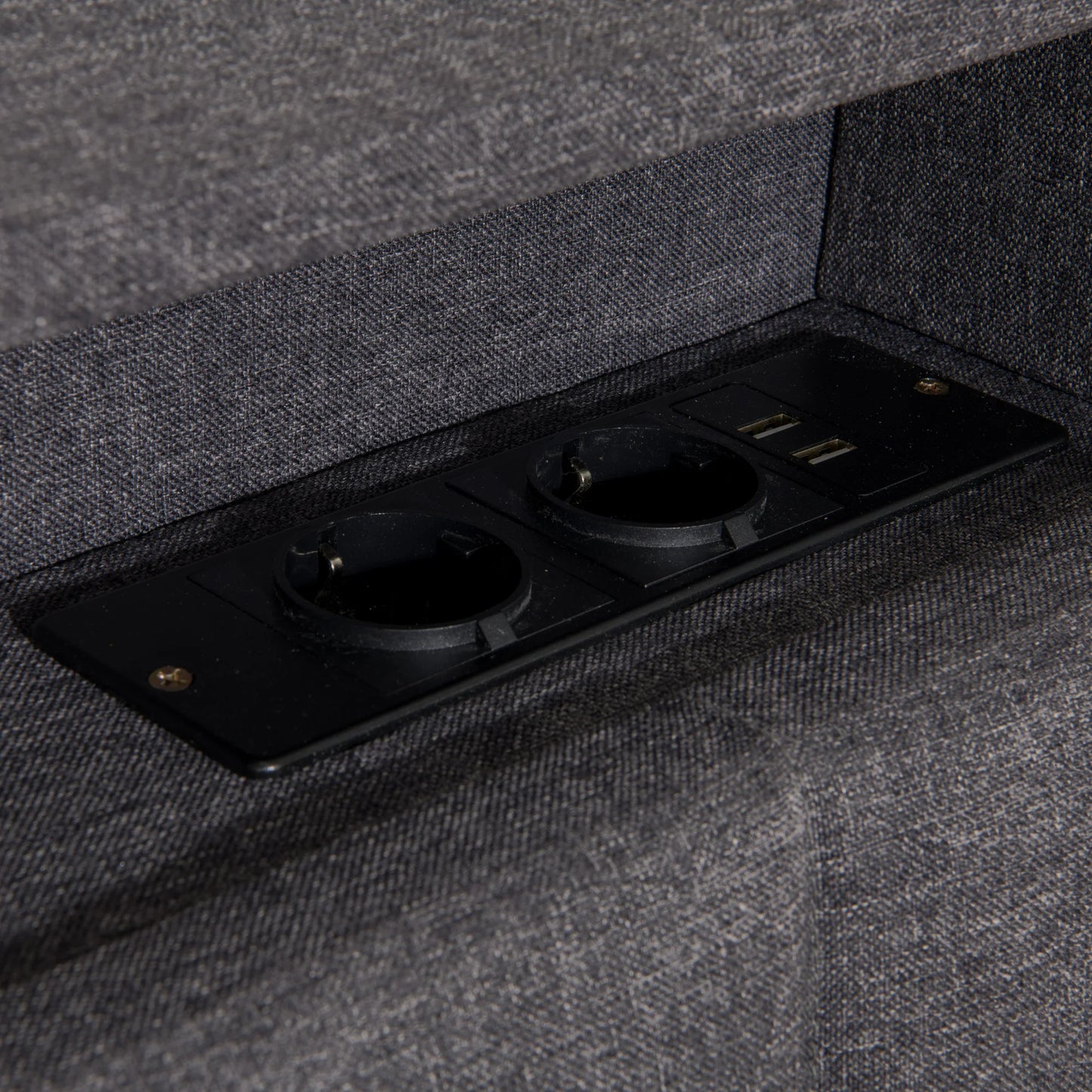 WoodenAura Polsterbett 160 x 200 cm, Bettgestell, Doppelbett mit höhenverstellbarem Kopfteil, Stoffbettgestell mit Lattenrost