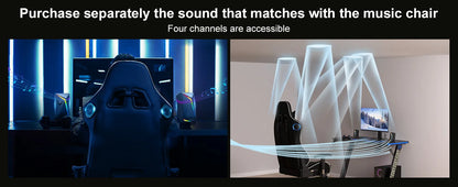 GTPLAYER Gaming Stuhl mit Fußstützen Bluetooth Lautsprecher Musik Stuhl Ergonomischer Computerstuhl Schreibtischstuhl