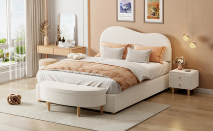 Rosahqnda Komplettschlafzimmer Set,Polsterbett + Bettbänke ,Hydraulisch Doppelbett, Verstellbares Kopfteil