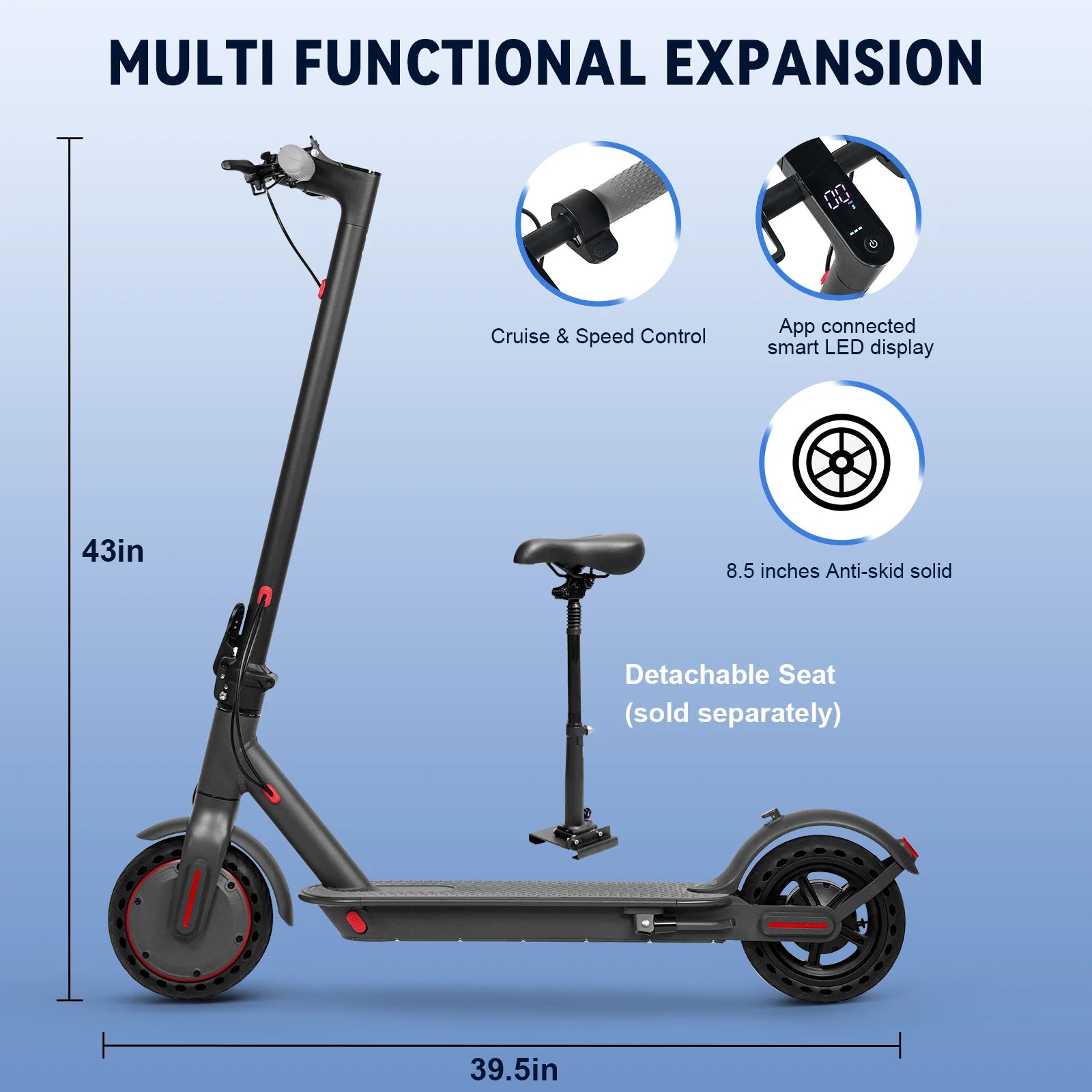 JUICEASE TX01 Electric Scooter for Adults 7.8Ah 350W Powerful Motor up to 31KM/H Speed Smart APP Electric Scooter with 5.2 Chips.