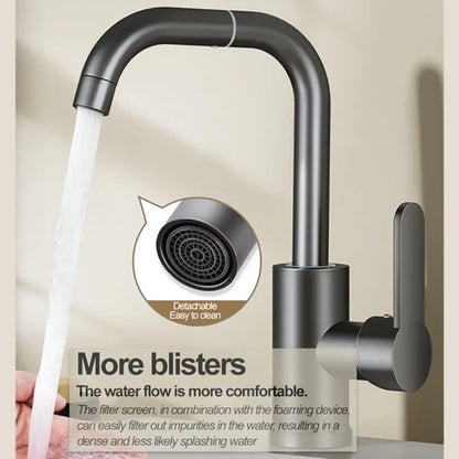 Copper universal faucet, washbasin, bathroom, cold and hot water, household washing, washing, vegetable washing, washbasin, fauc