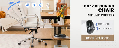 COMHOMA Chefsessel Bürostuhl Ergonomischer Schreibtischstuhl Drehstuhl Computerstuhl mit Armlehnen Schminktisch Stuhl