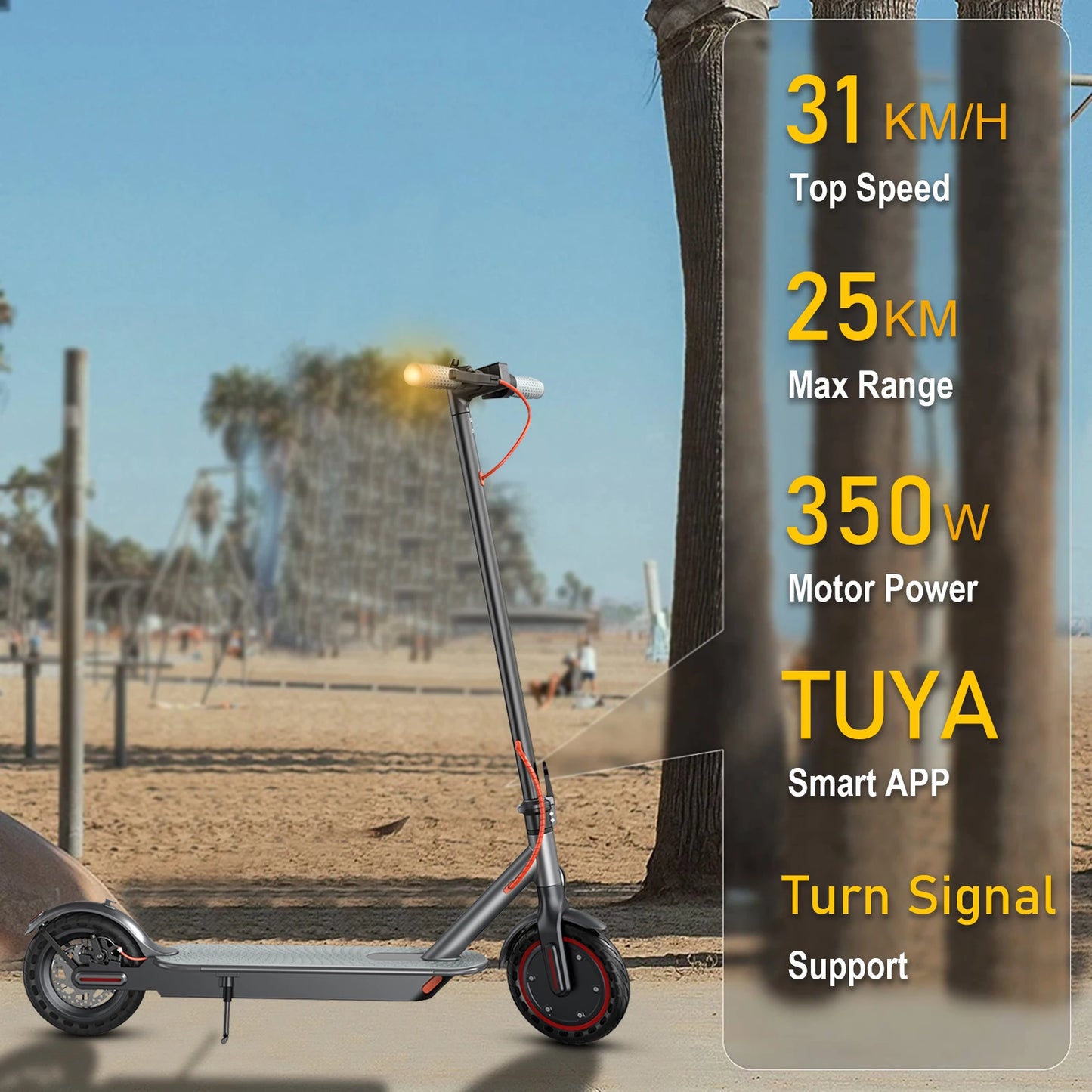 2025 New AOVOPRO Turn Signal Electric Scooter 350W 8.5 Inch Tire APP Smart Escooter 31KM/H 36V10.5AH Electric Scooter for Adults