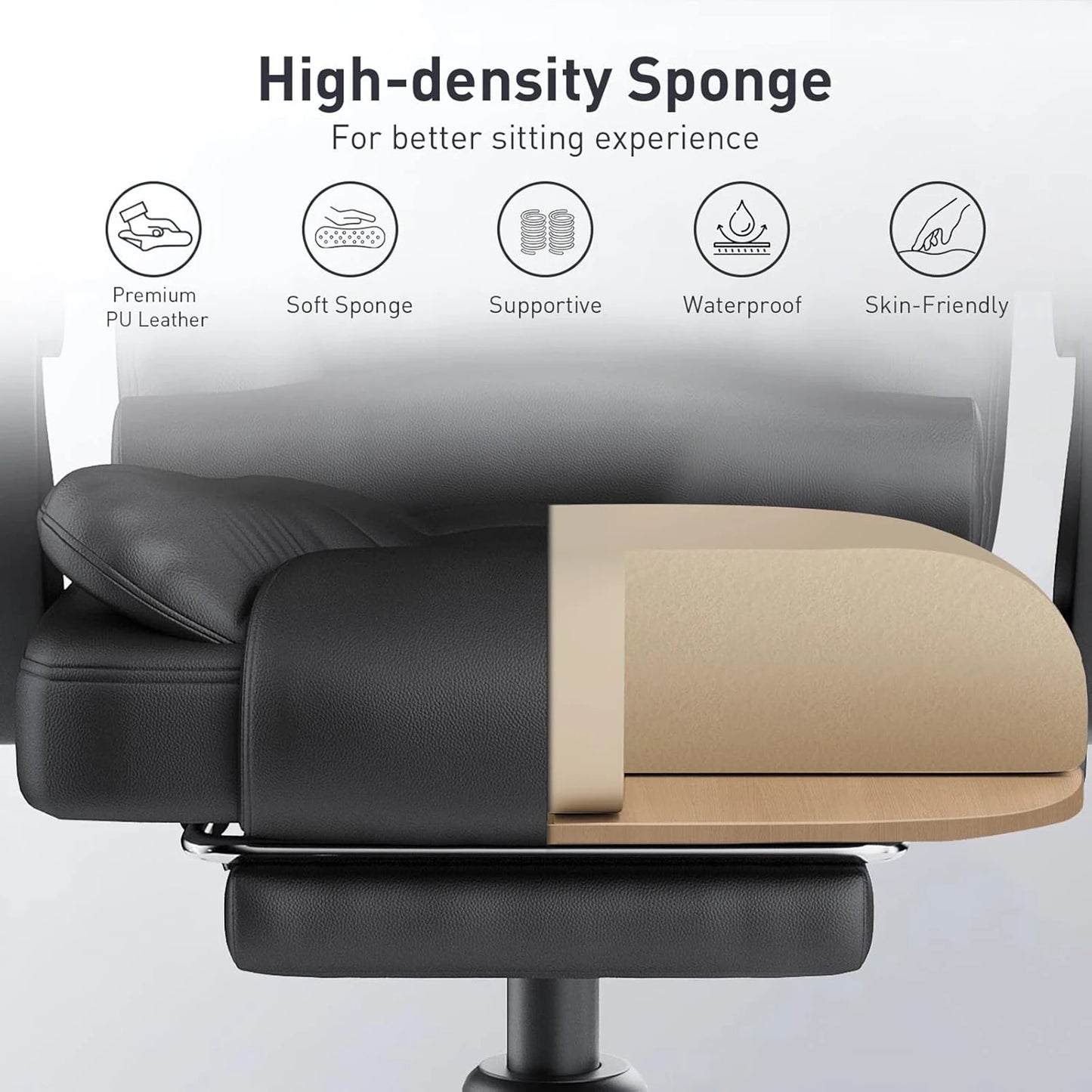 Executive Office Chair with Footrest High Back Desk Chair Ergonomic Recliner Computer Chair Gaming Chairs for Home