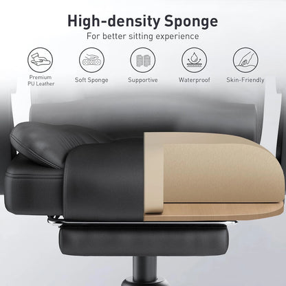 Executive Office Chair with Footrest High Back Desk Chair Ergonomic Recliner Computer Chair Gaming Chairs for Home