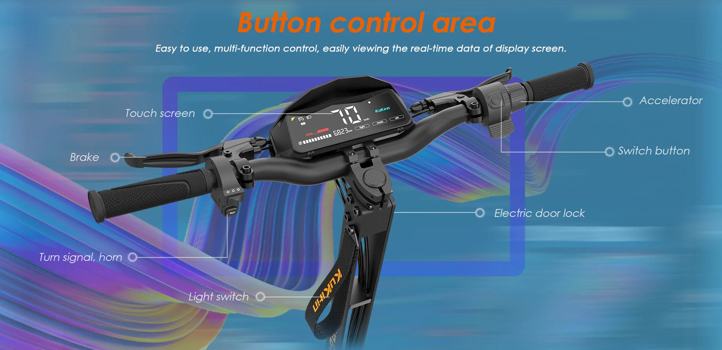 KuKirin G4 Electric Scooter Foldable , 2000W Motor, 60V 20Ah Battery, 70km/h Top Speed, 75km Range, 11'' Tubeless Wheels.