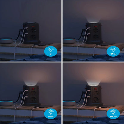 EU-Multifunktionssteckdosenturm mit 8 Positionen und 5 USB-Anschlüssen, unabhängiges Steuerschalterdesign für Steckplatinen im Home Office.