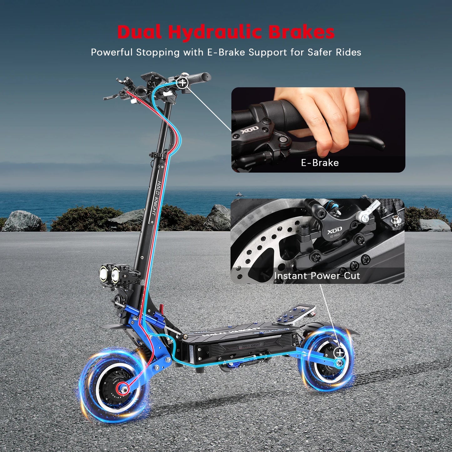 HALO KNIGHT T108Pro 6000W Adult Electric Scooter Dual Motor 95KM/H Fast E-scooter Foldable E Scooter 60V 38.4Ah Top Motorcycle.