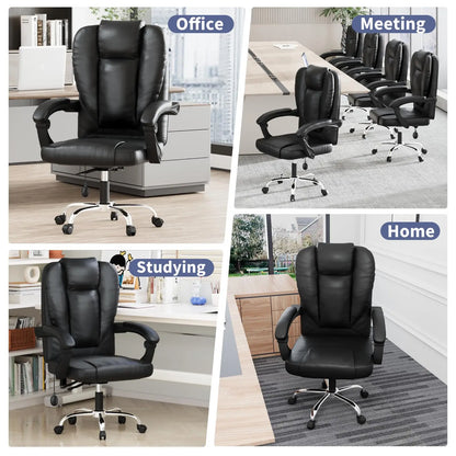 Ergonomic Office Chair PU Leather Desk Chair Spring Pad Design High Backrest Adjustable Executive Chair Swivel Chair