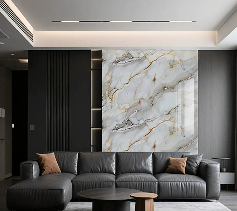 Marble imitation ceramic tile waterproof self-adhesive PVC wall sticker for living room kitchen bedroom decoration stickers