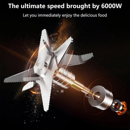 6000W Power multi-function Professional Blender 4-Blade 2-In-1 Wall Breaking Machine 2.5L Container Ice Nut Fruit mix Strong.