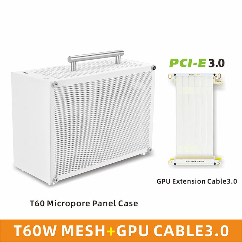 METALFISH T60 Mini ITX Black Case 9L Gaming Computer Chassis Compact transparent PC Support SFX PSU/300mm GPU