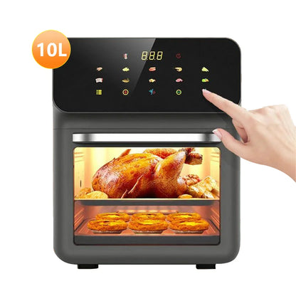 10L wide Capacity Air Fryer 1500W Multifunctional doing Machine Visual LED Touch screening 360 ° Convection Electric all-Free Air.