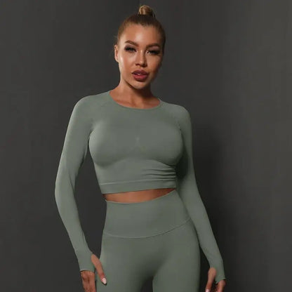 Cuties Women's Long Sleeve Top Sport Tops Yoga For Female Running Tight Tops Workout Suit Long Tee