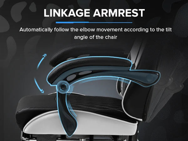 GTPLAYER Gaming Stuhl, Gamer Stuhl, Ergonomischer Bürostuhl mit Fußstütze Verstellbare Lenden und Kopfkissen, Gaming Chair