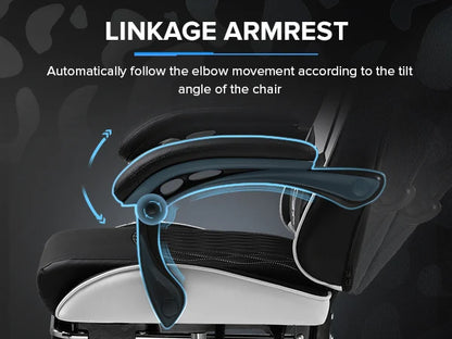 GTPLAYER Gaming Stuhl, Gamer Stuhl, Ergonomischer Bürostuhl mit Fußstütze Verstellbare Lenden und Kopfkissen, Gaming Chair