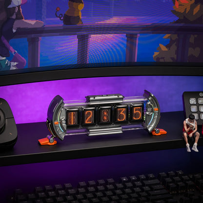 Divoom Times Gate - Cyberpunk Gaming Setup Digital Clock with Smart APP Control, WiFi Connect, RGB LED Display,.
