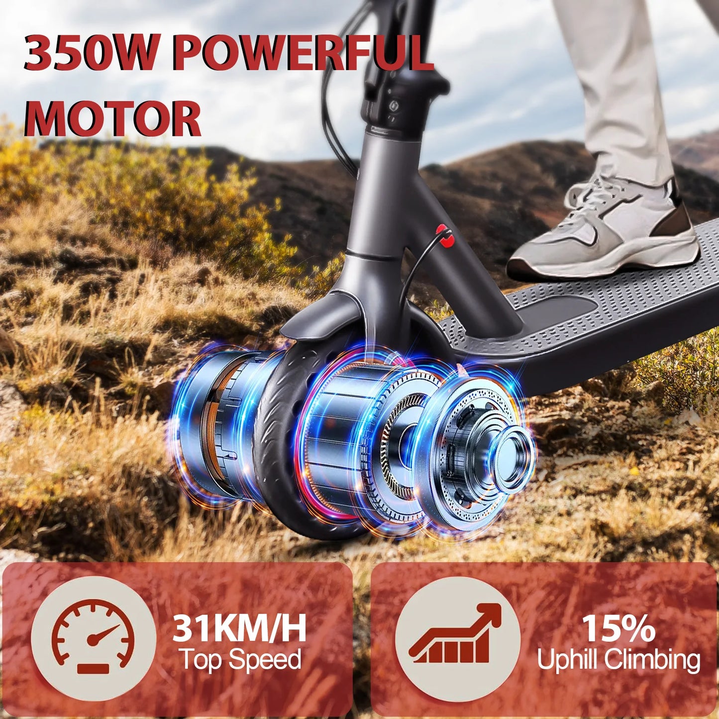 JUICEASE E1 Pro Electric Scooter 350W Motor 500W Peak Power Folding Electric Kick Scooter 36V7.8AH 5.2 Chips 25KM Range EScooter.