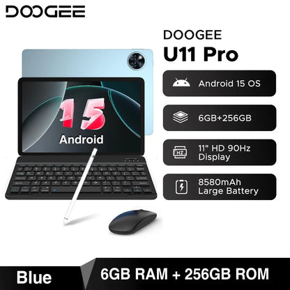 Global Version DOOGEE U11 Pro Android 15 Tablet 30GB(6+24) 256GB 11" HD 90Hz Display 8580mAh Battery Unisoc T7200 Widevine L1