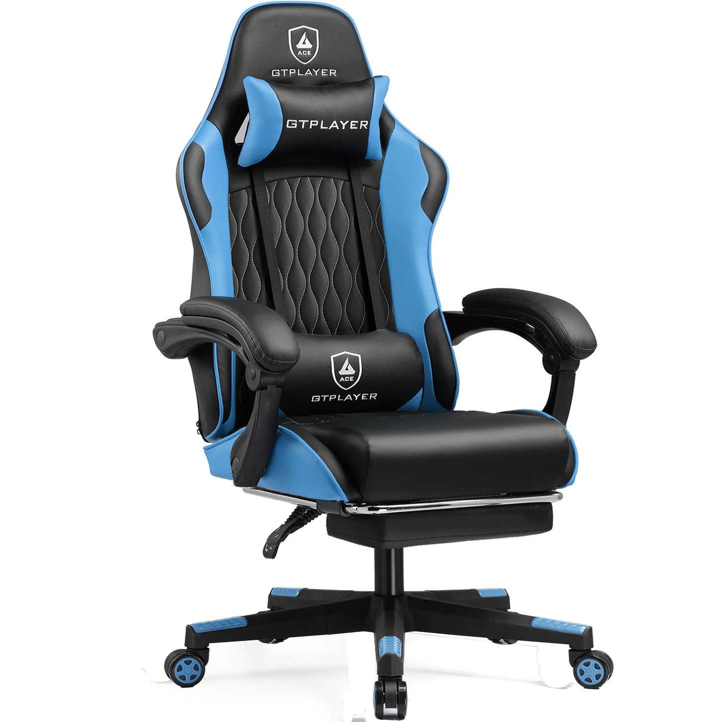 GTPLAYER Gaming Stuhl, Gamer Stuhl, Ergonomischer Bürostuhl mit Fußstütze Verstellbare Lenden und Kopfkissen, Gaming Chair